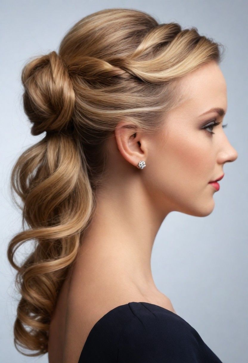 twisted half updo hairstyle