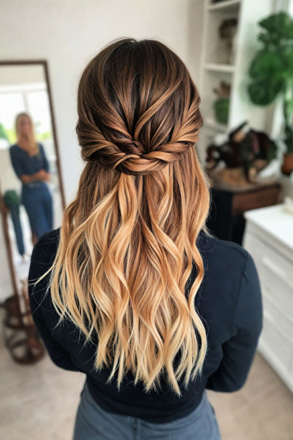 twisted halo braid hairstyle for formal occasions