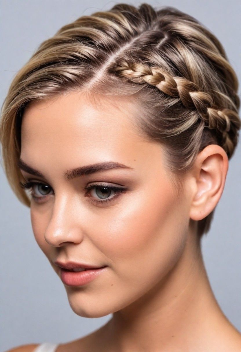 twisted or braided accents short hairstyle
