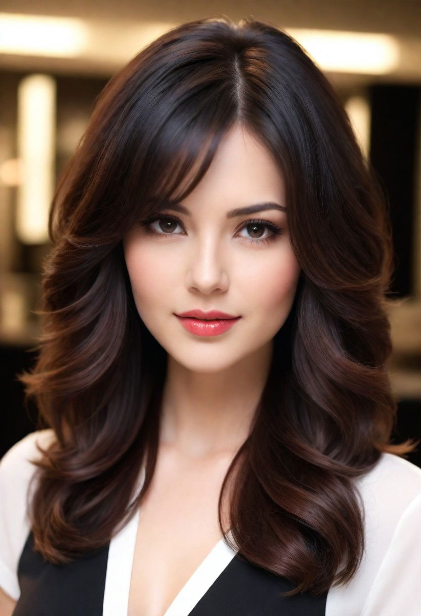 u shaped cut with face framing layers