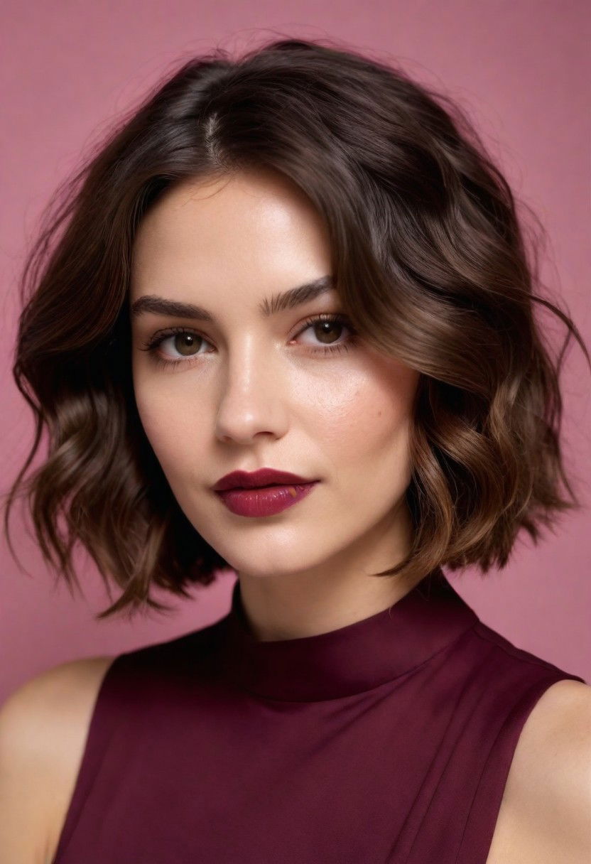 undone wavy bob hairstyle
