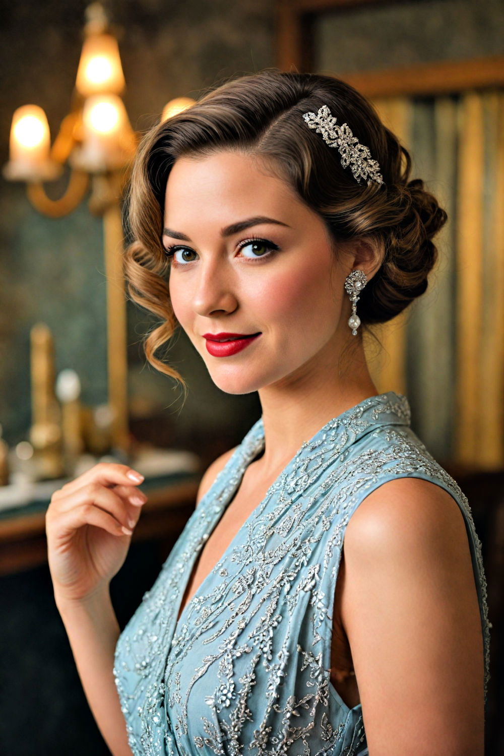 vintage and timeless psyche knot hairstyle