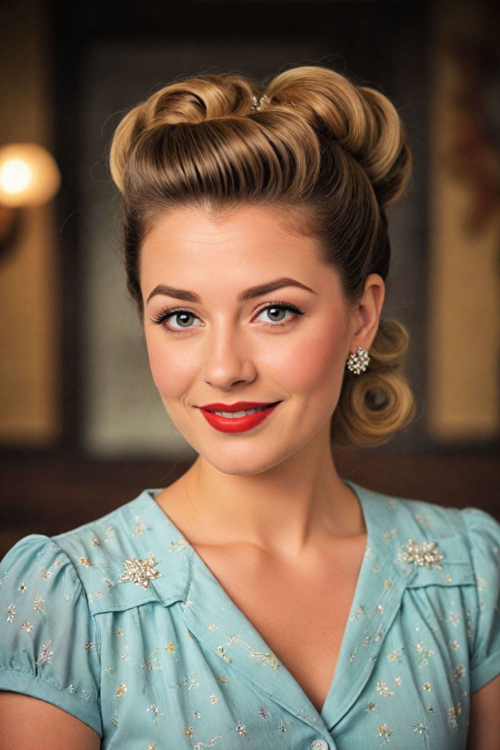 vintage victory rolls hairstyle