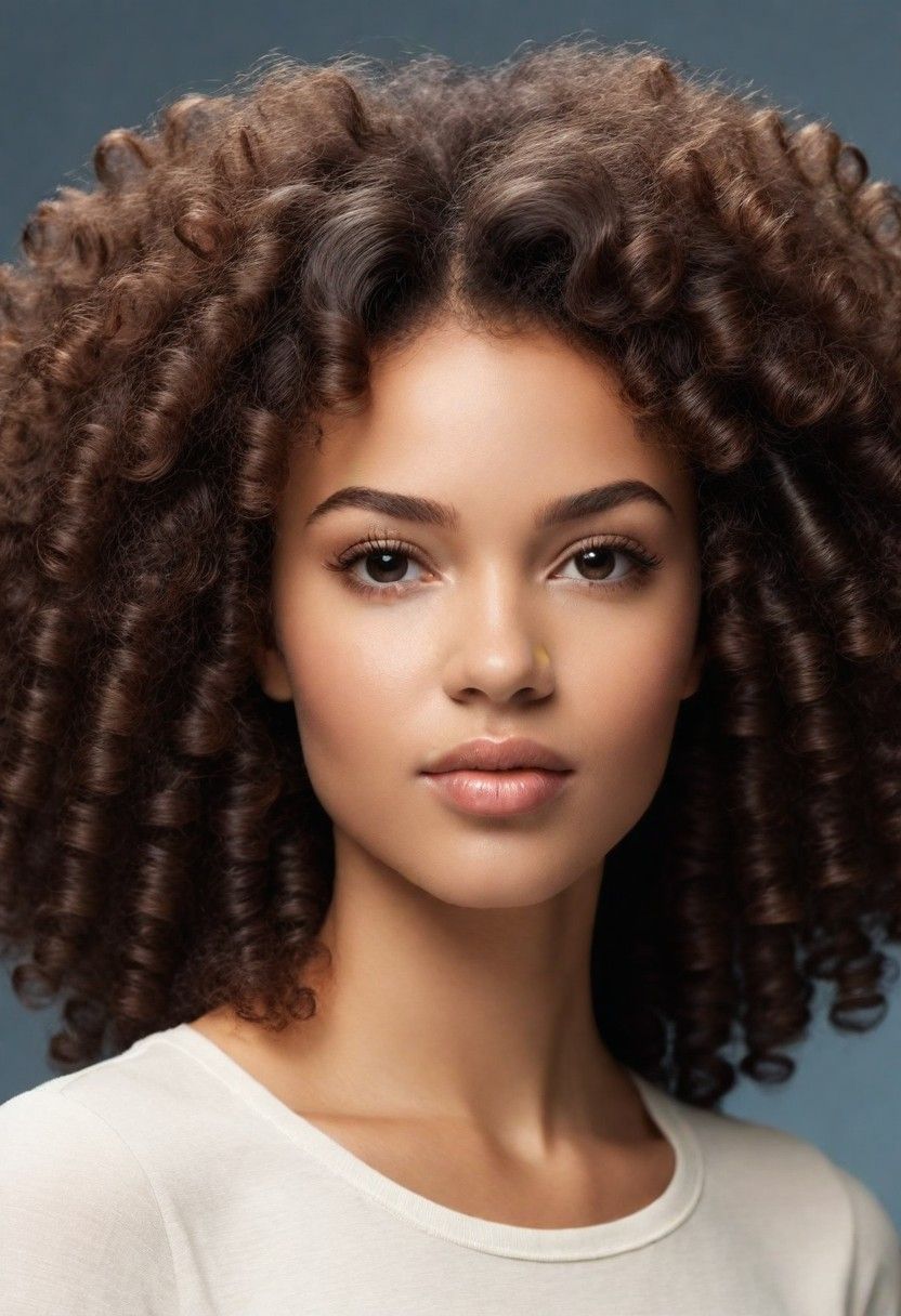 voluminous afro curls for natural texture