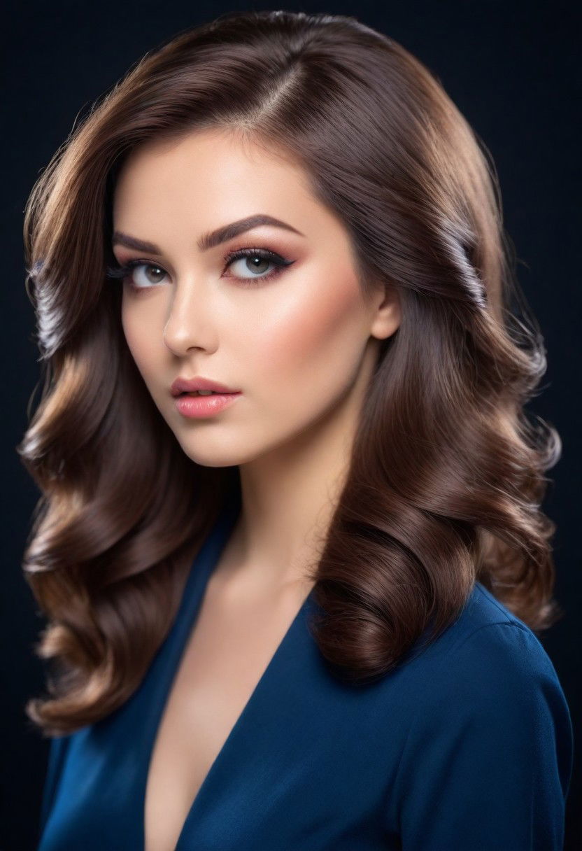 voluminous side part hairstyle
