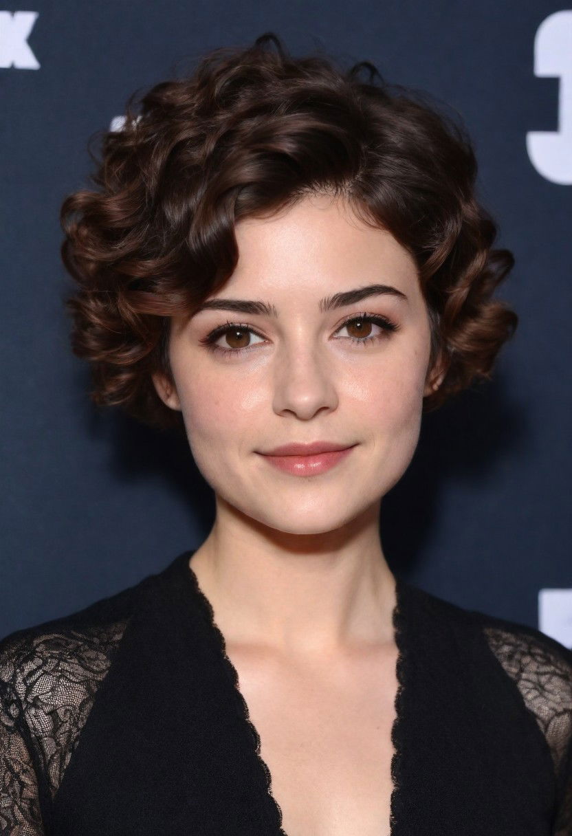 volumized curly pixie haircut