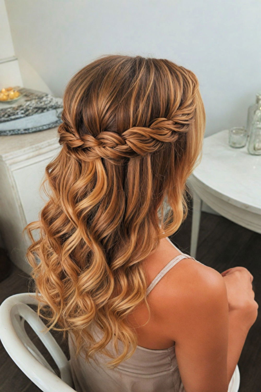 waterfall braid formal hairstyle