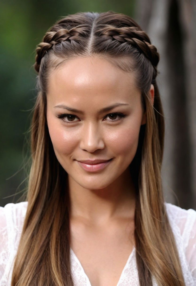 waterfall braid medieval hairstyle