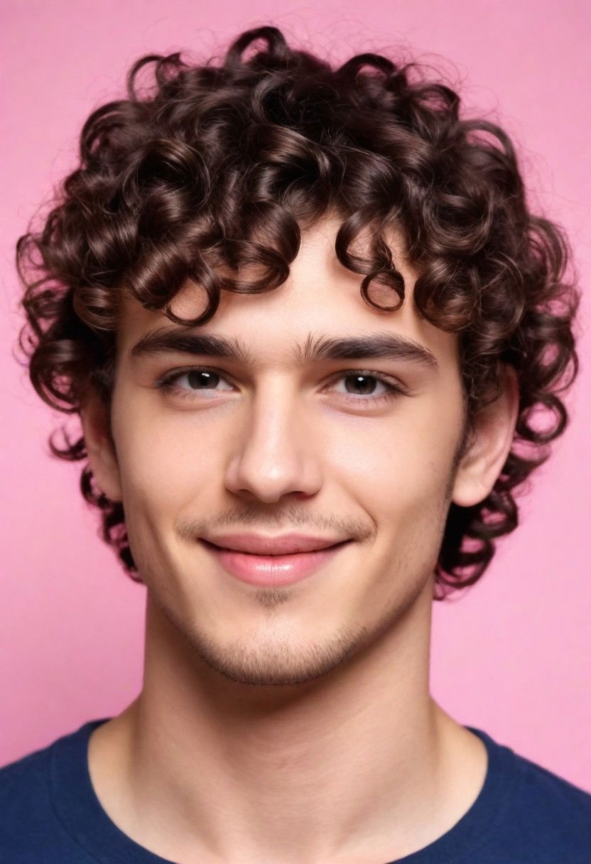 youthful curly fringe hairstyle