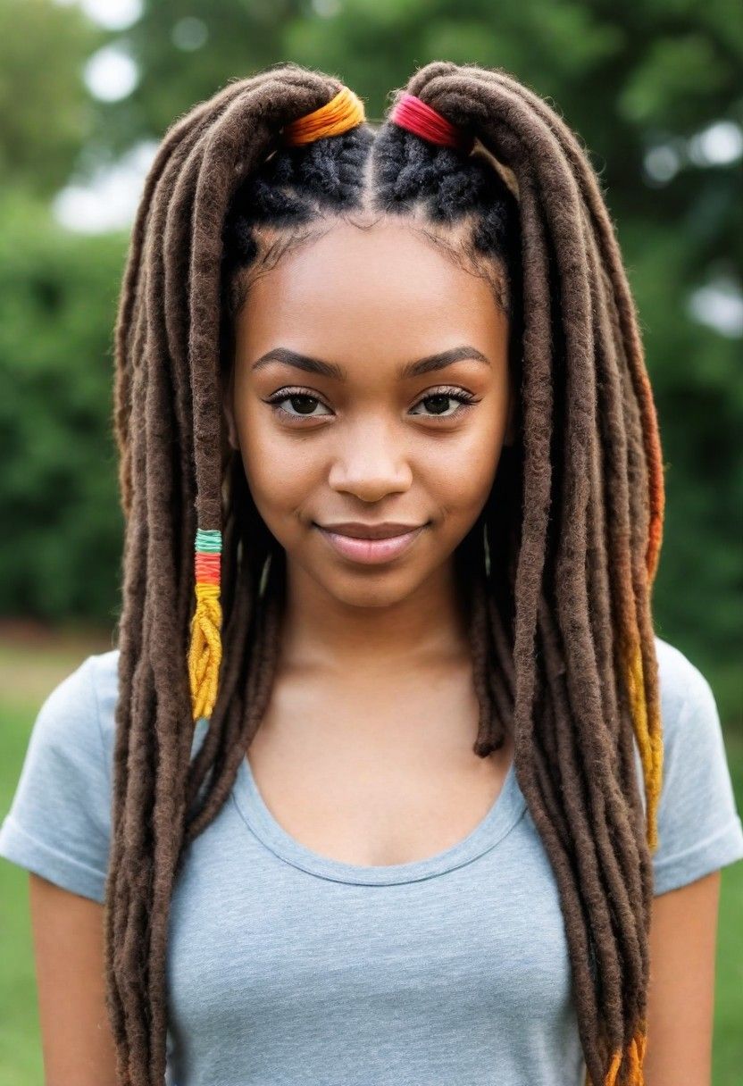 youthful style dreadlock pigtails