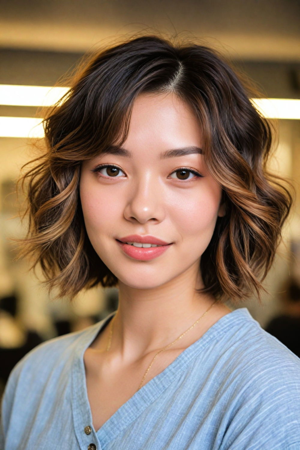 a line cut for wavy hair