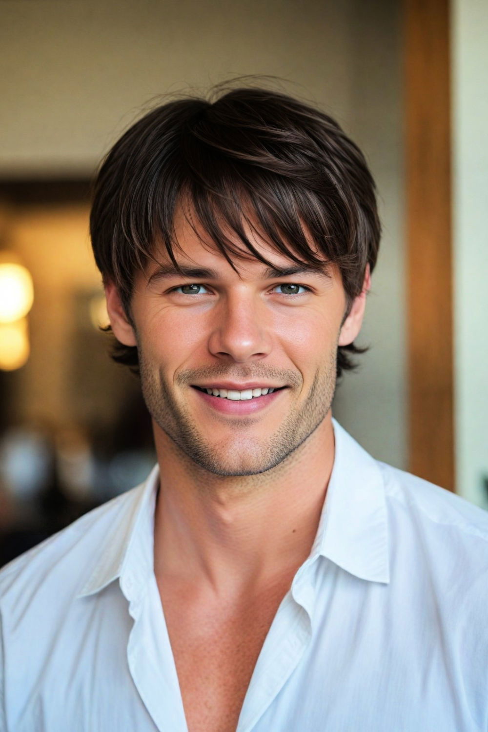 angular fringe haircut for men