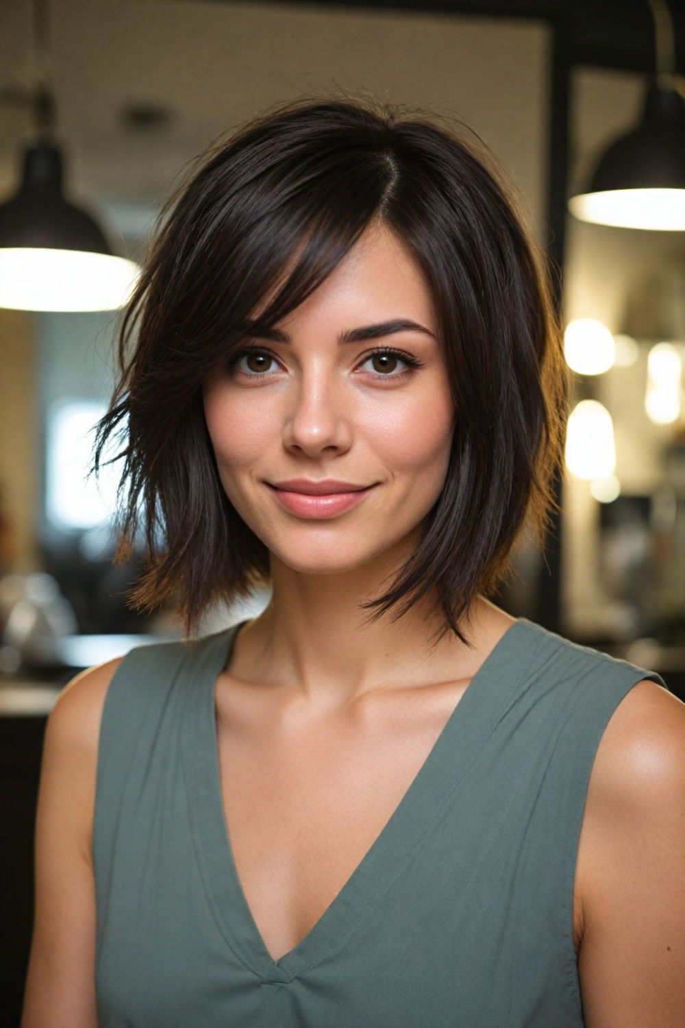 asymmetrical cut for thin hair
