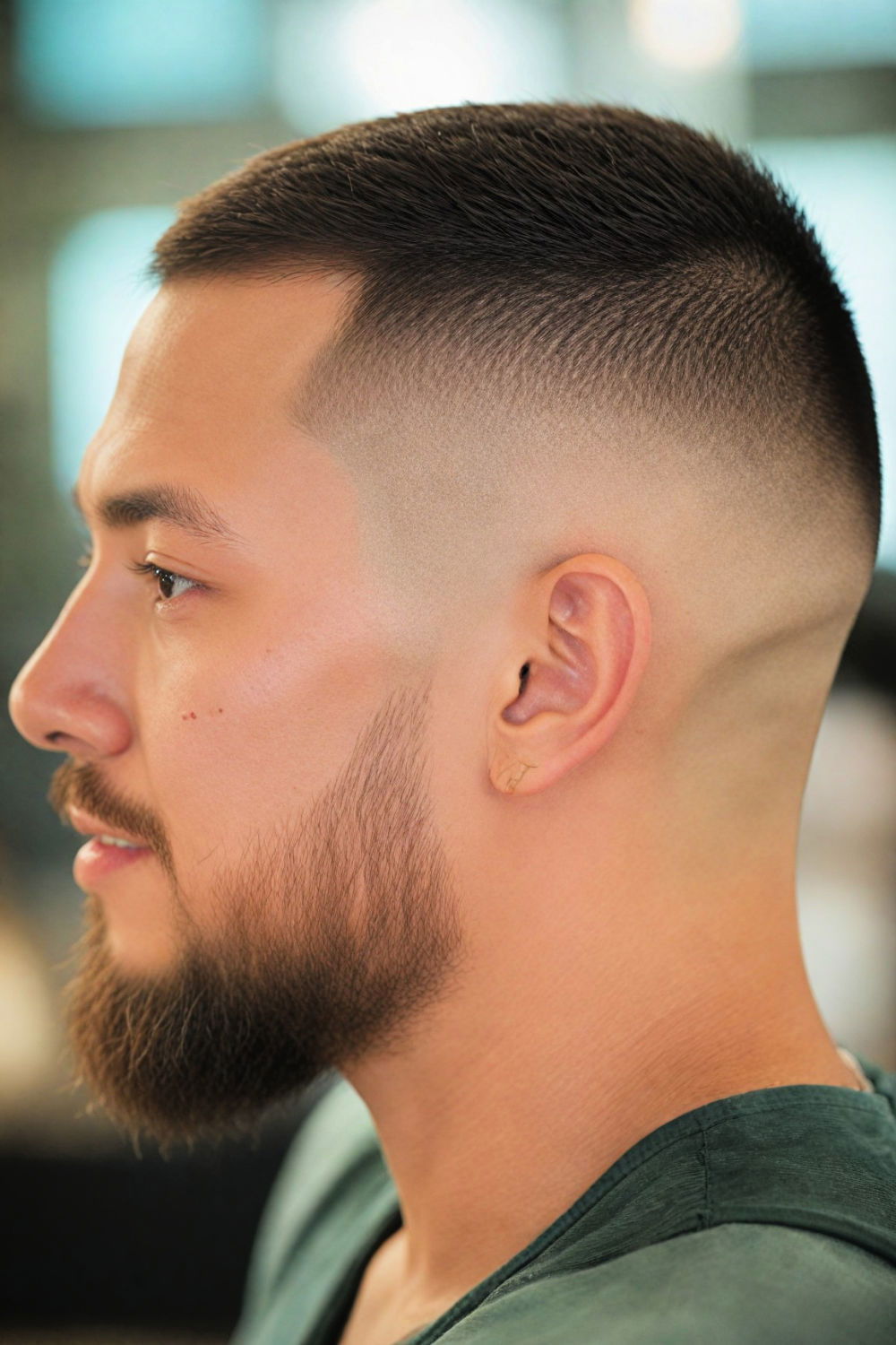 bald fade haircut for round faces men