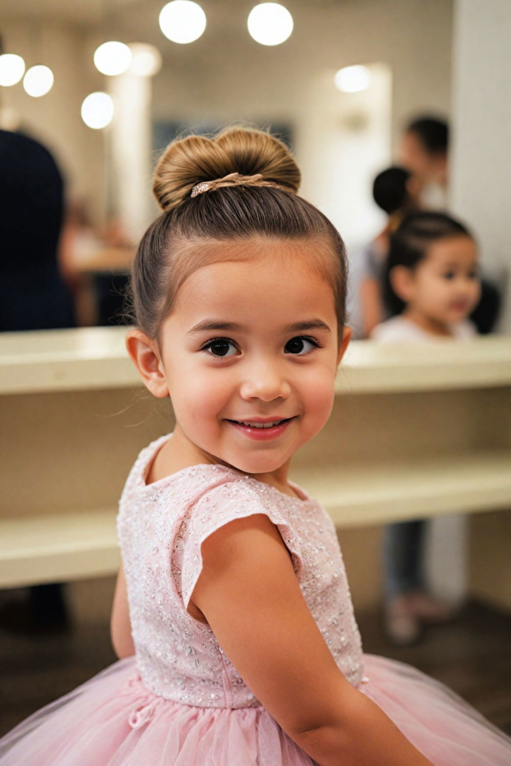ballerina bun hairstyle for toddler girl