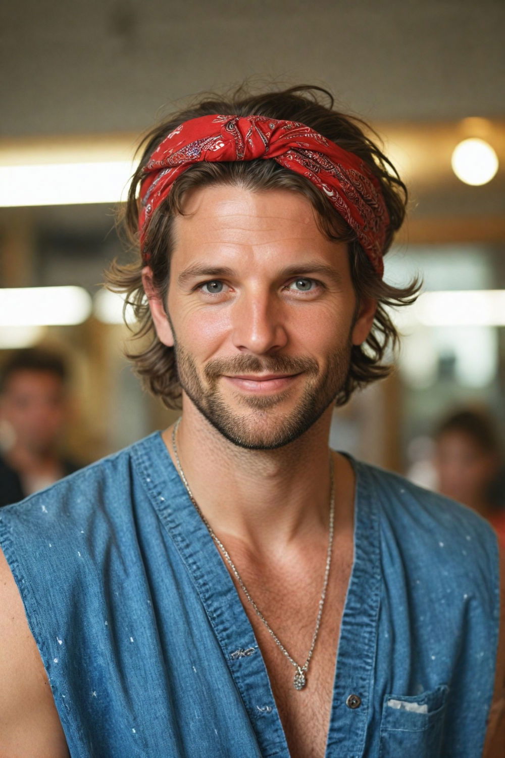 bandana style 90s hairstyle for men