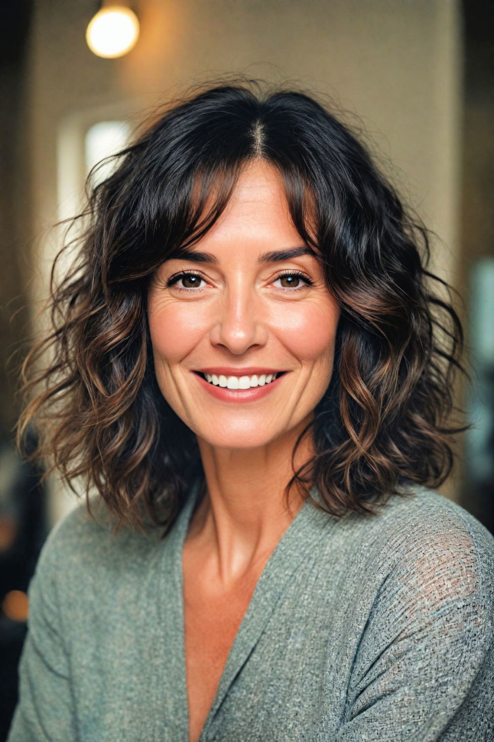 beachy waves bob hairstyle for women over 50
