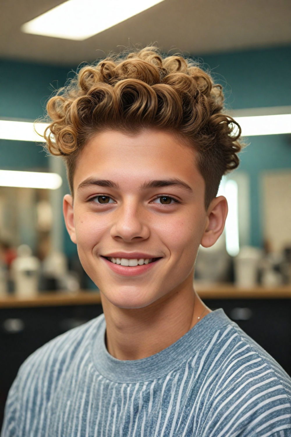 beautiful curly undercut