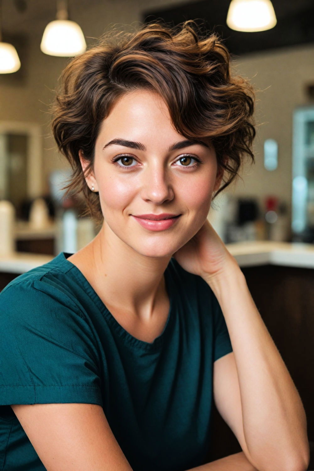 beautiful voluminous pixie cut