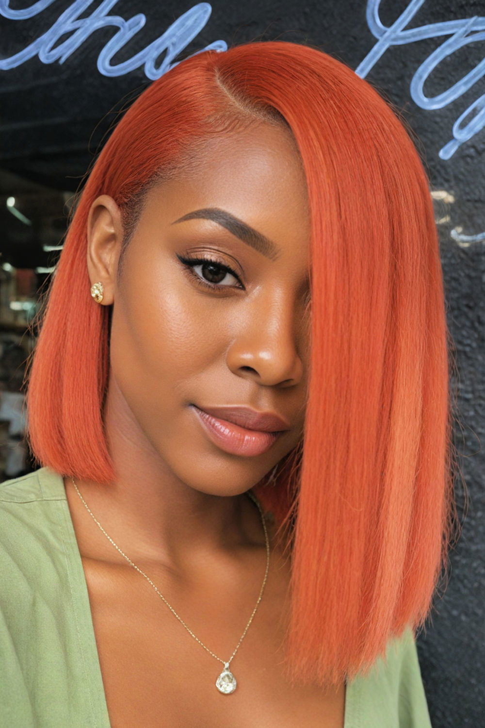 blunt bob hairstyle for framing the face