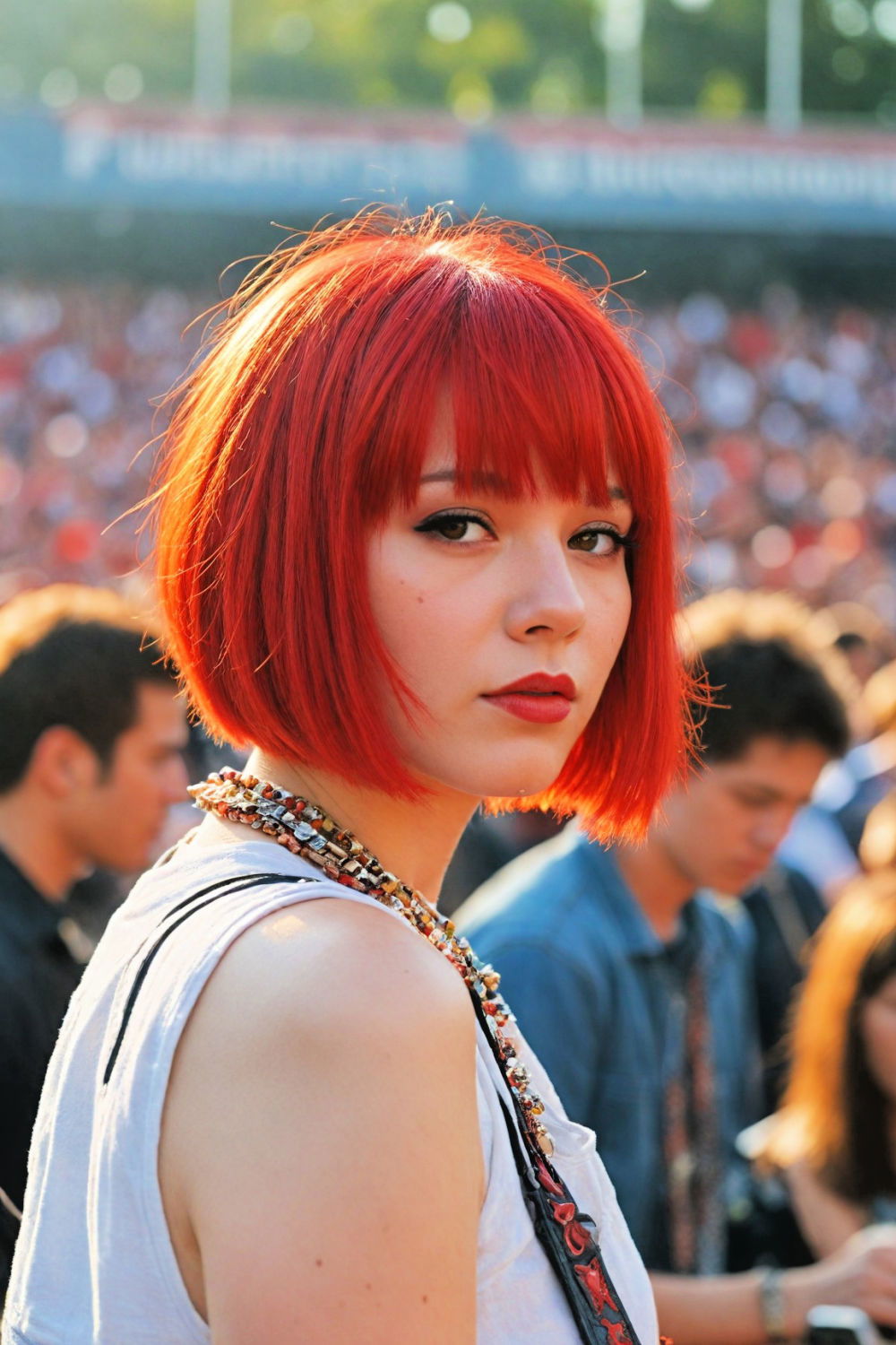 bob cut with accessories hairstyle