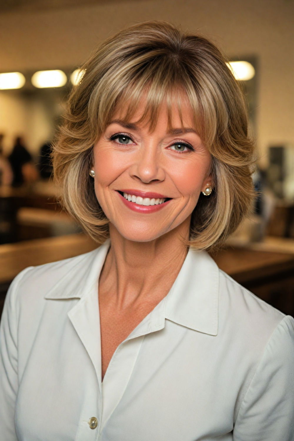 bob with bangs for softness