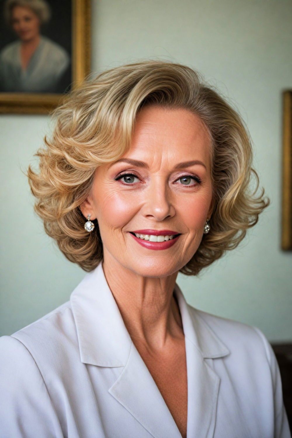 bob with soft curls hairstyle for over 60