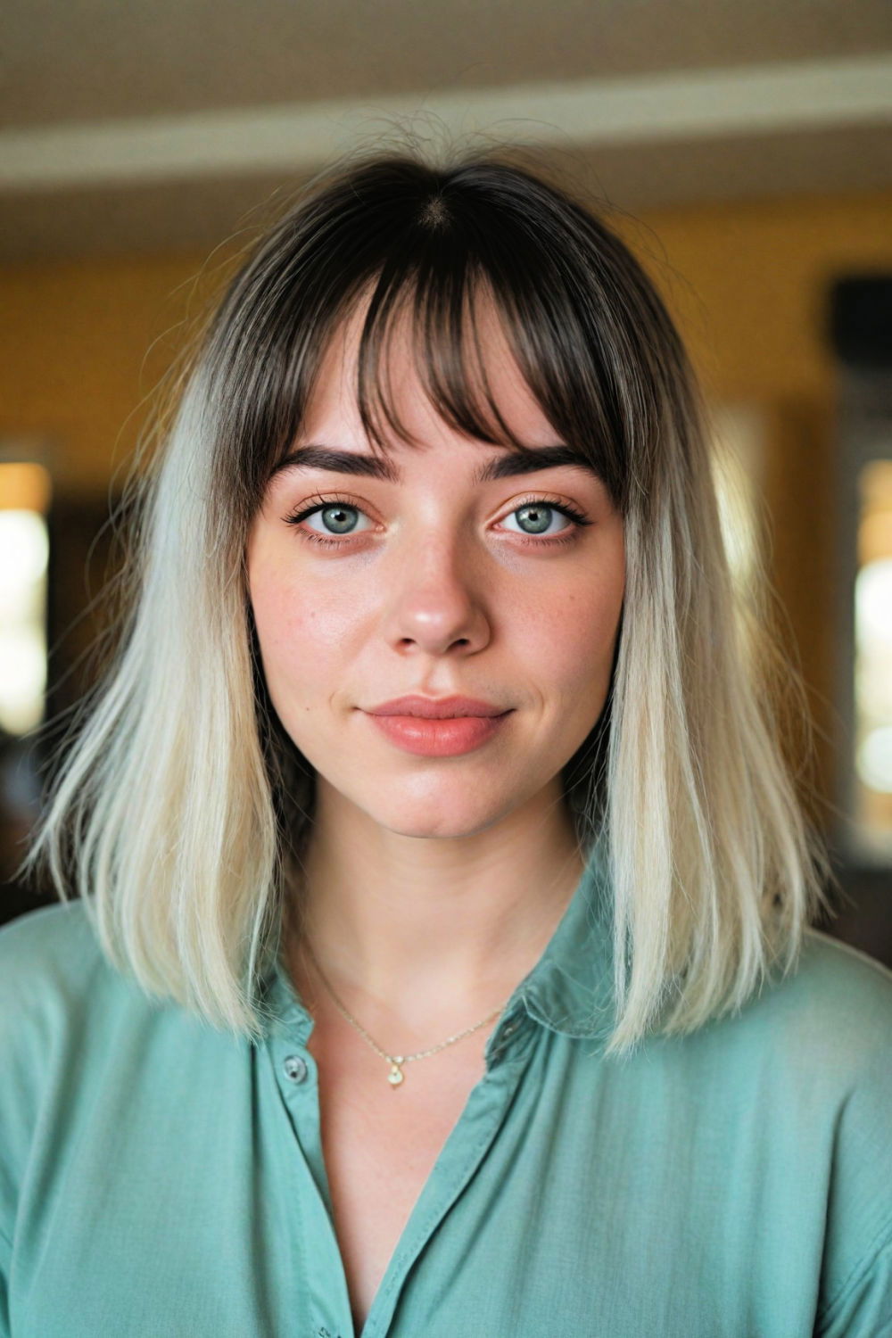 bob with wispy curtain bangs