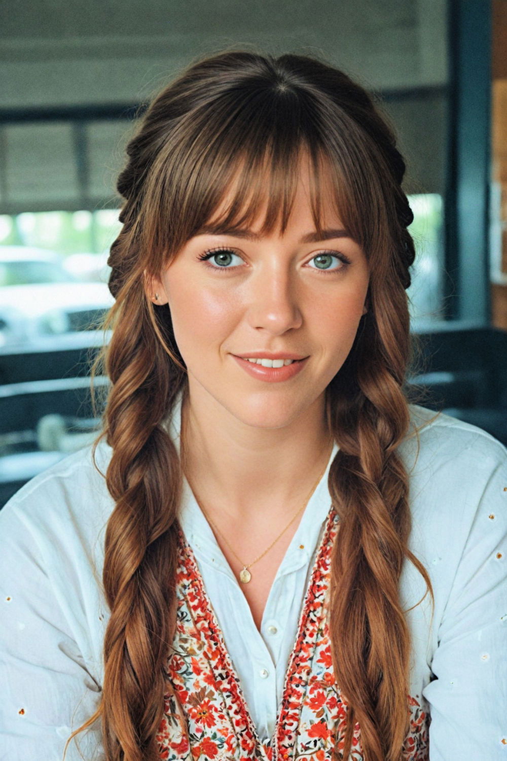 boho braids with curtain bangs