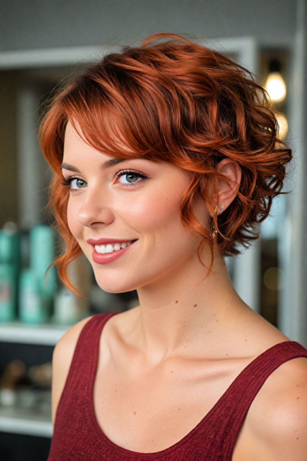 bold and beautiful pixie cut for short wavy hair
