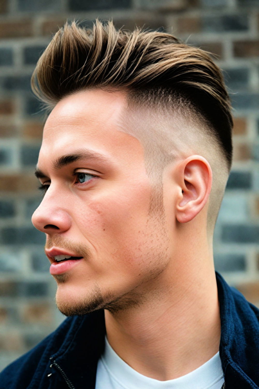 bold modern undercut for men with big forehead
