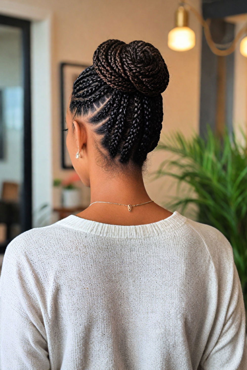 box braid bun hairstyle