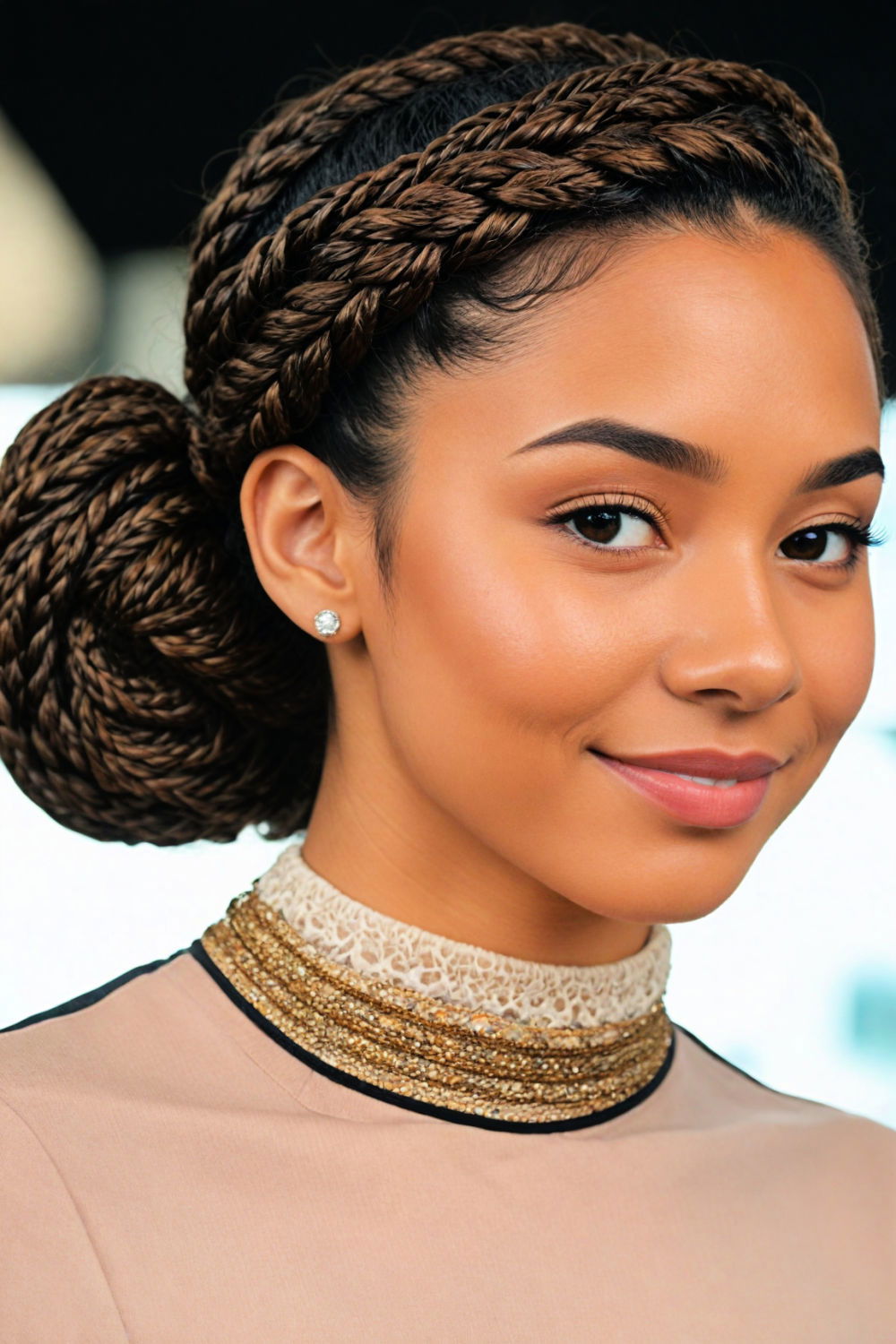 box braid low bun hairstyle