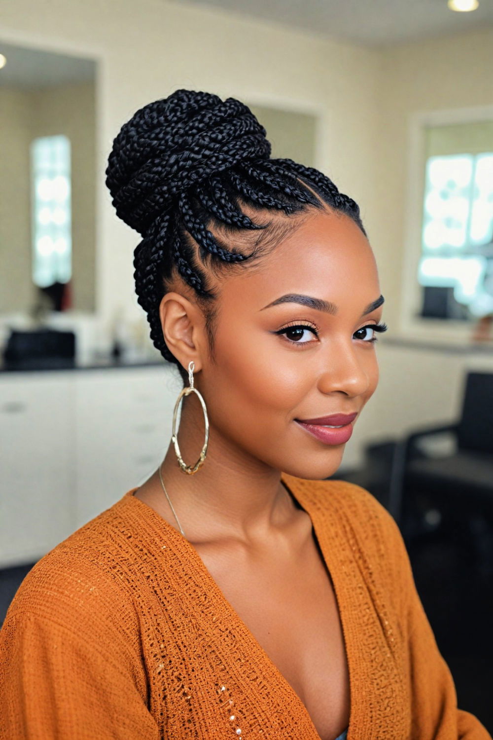 box braids updo hairstyle for for formal events