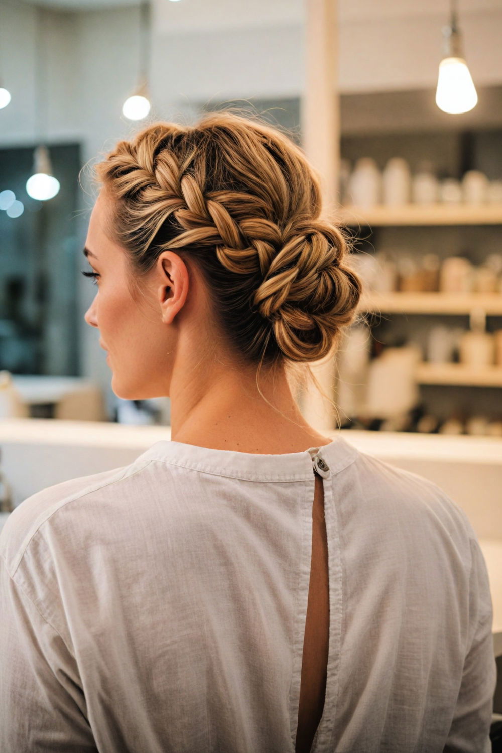 braided bun hairstyle