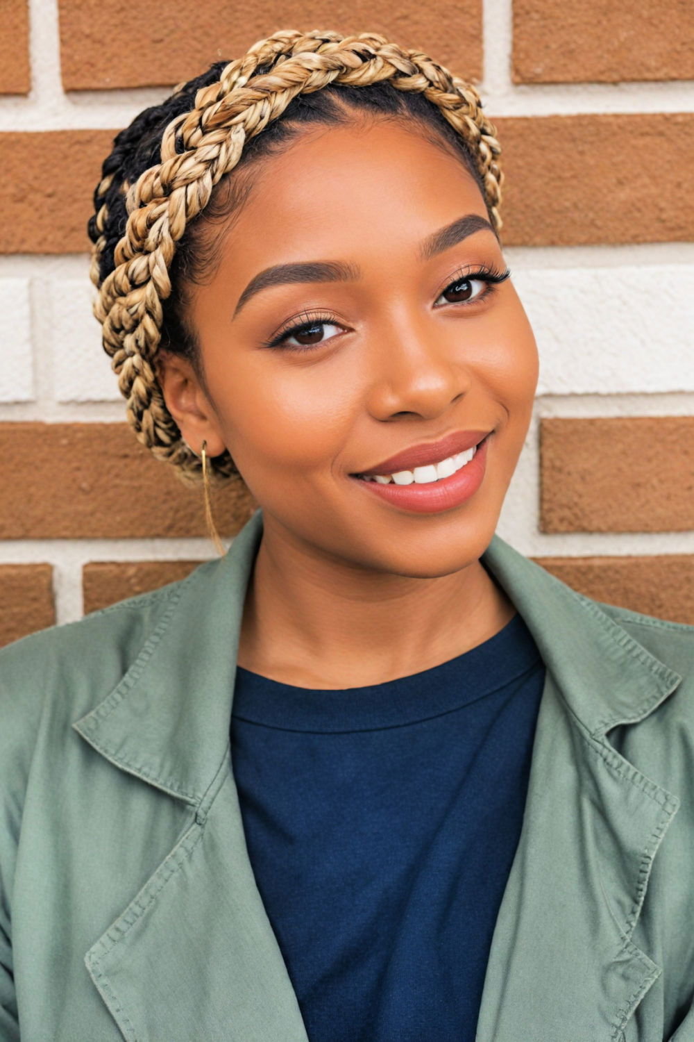 braided crown with box braids hairstyle