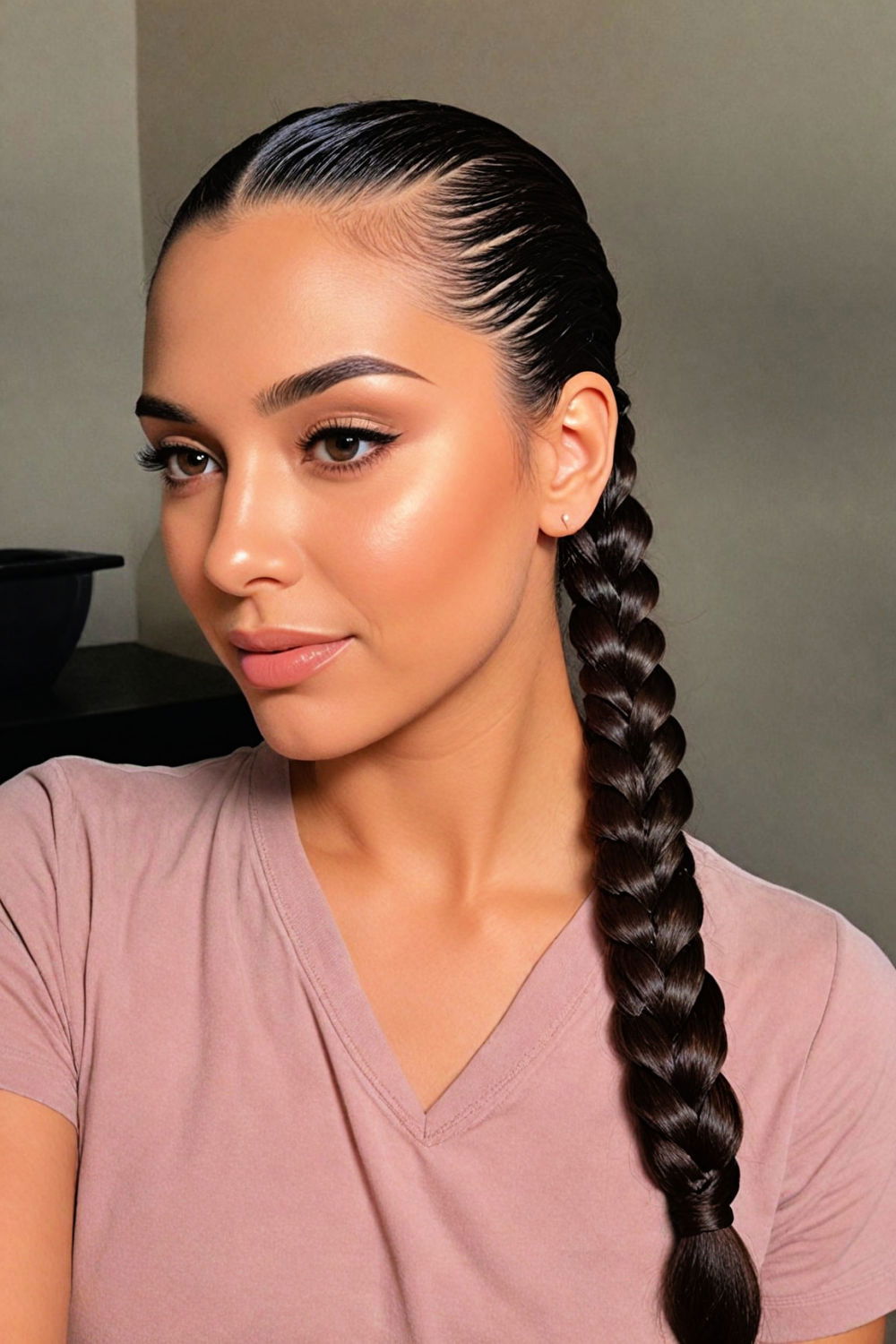 braided slick back hairstyle