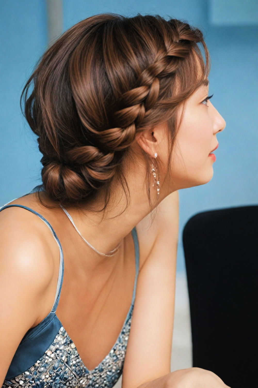 braided updo korean hairstyle for women