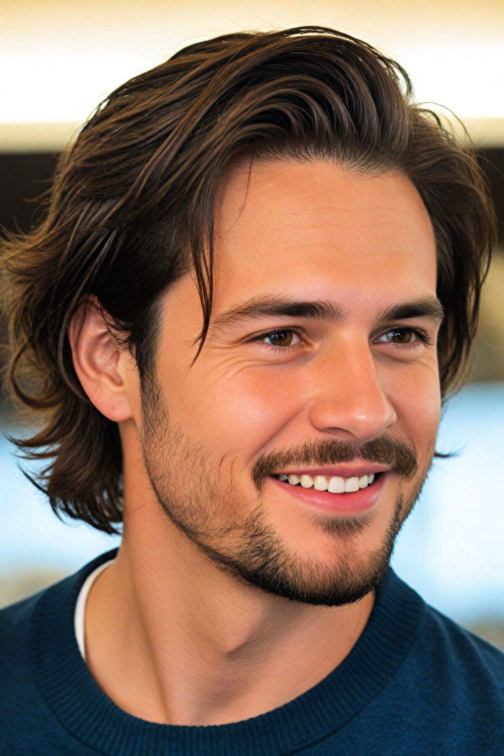 bro flow haircut for round face men