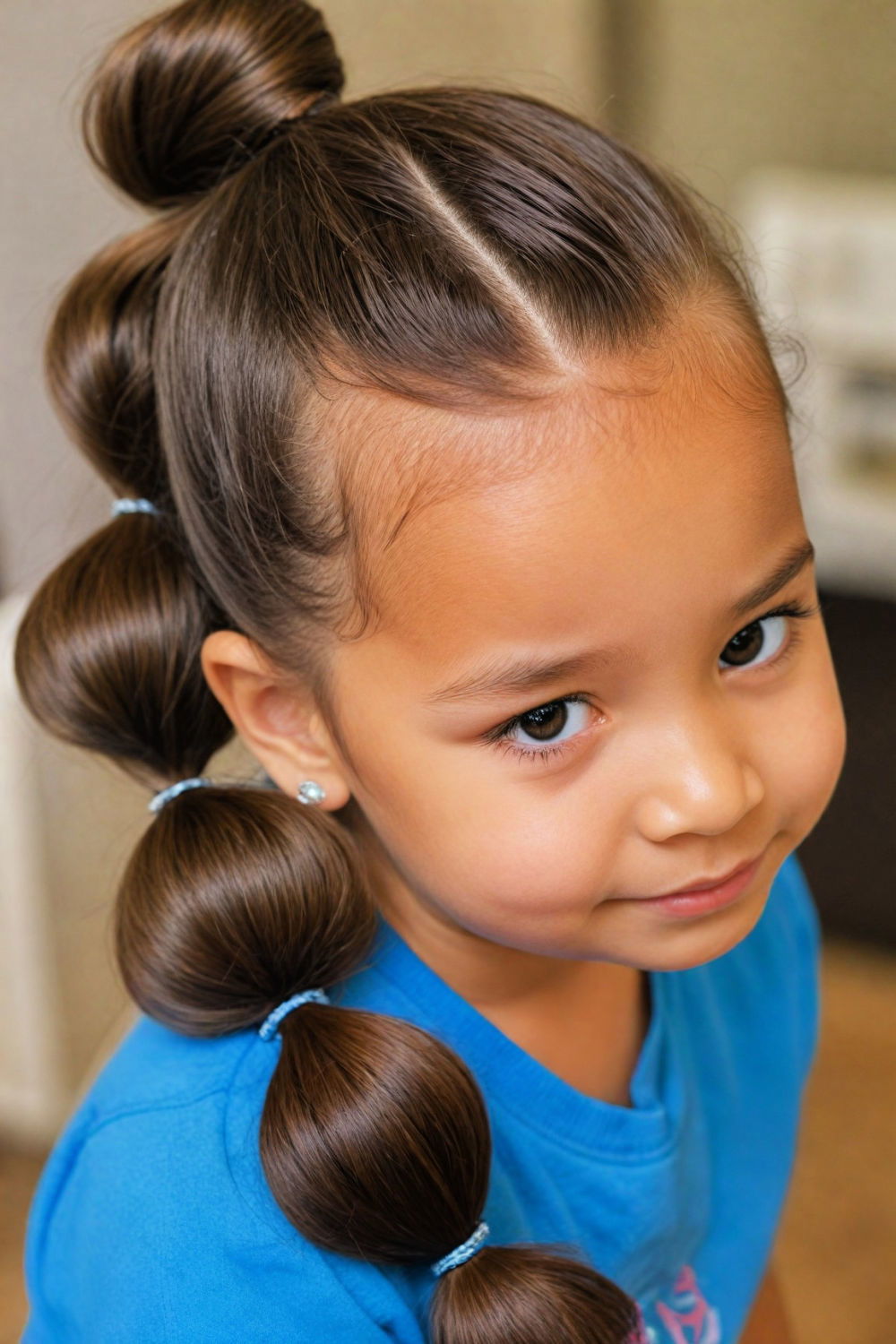 bubble ponytail hairstyle for toddler girl