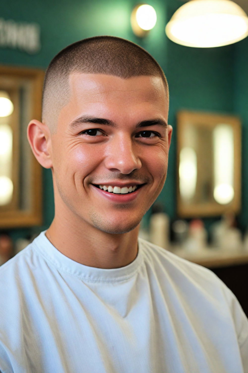 buzz cut for round face