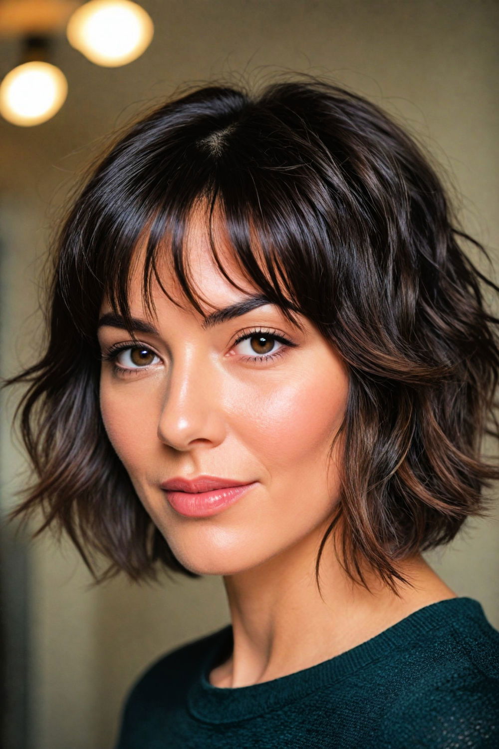 carefree yet stylish shaggy bob haircut
