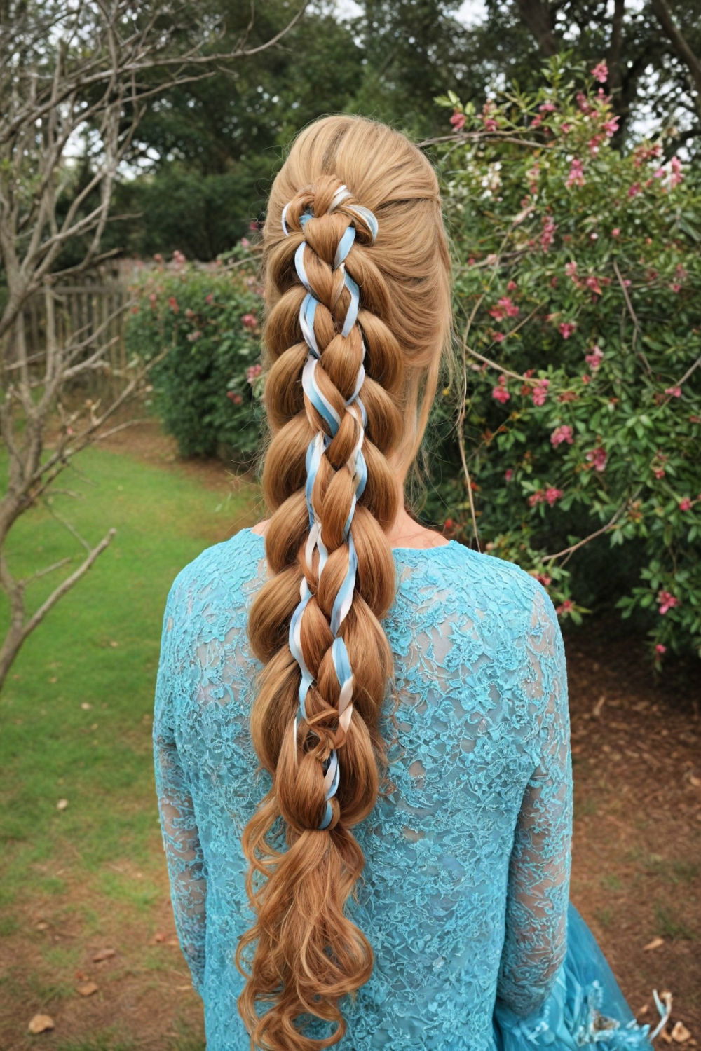 cascading ribbon braid hairstyle