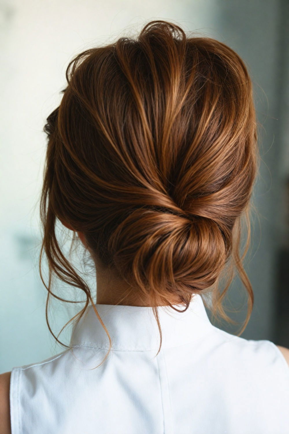 charming and easy undone bun hairstyle