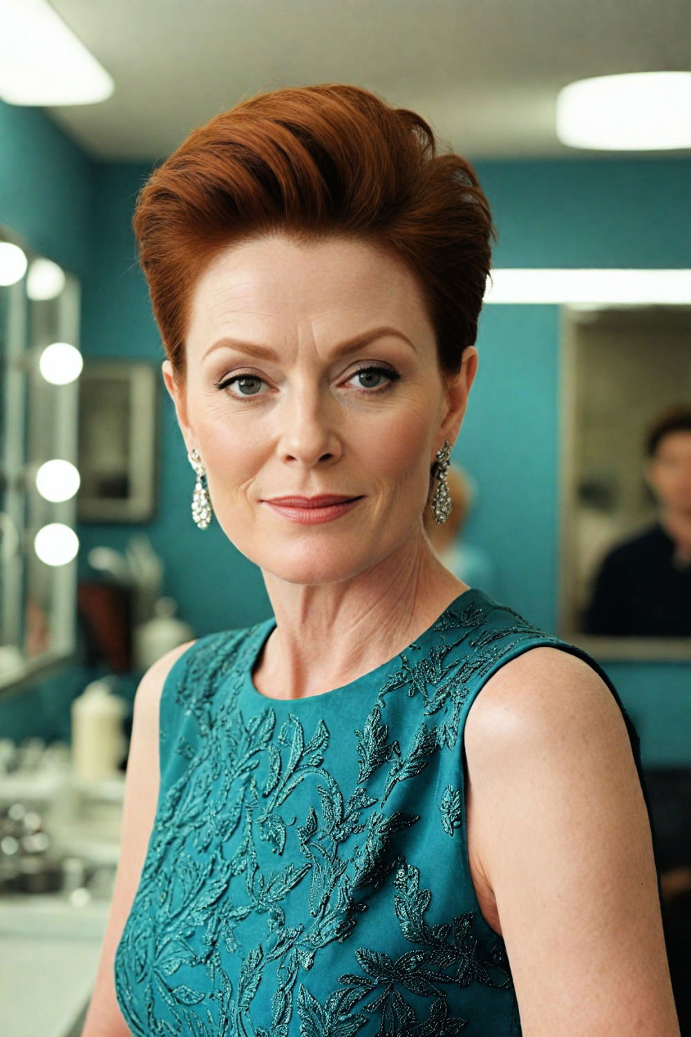 chic pompadour hairstyle for women over 50