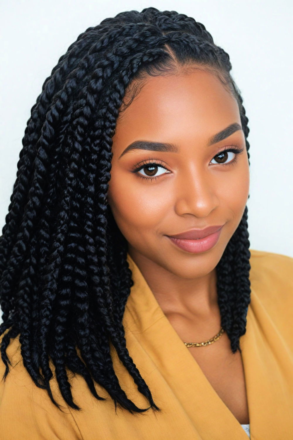chunky lob box braids hairstyle
