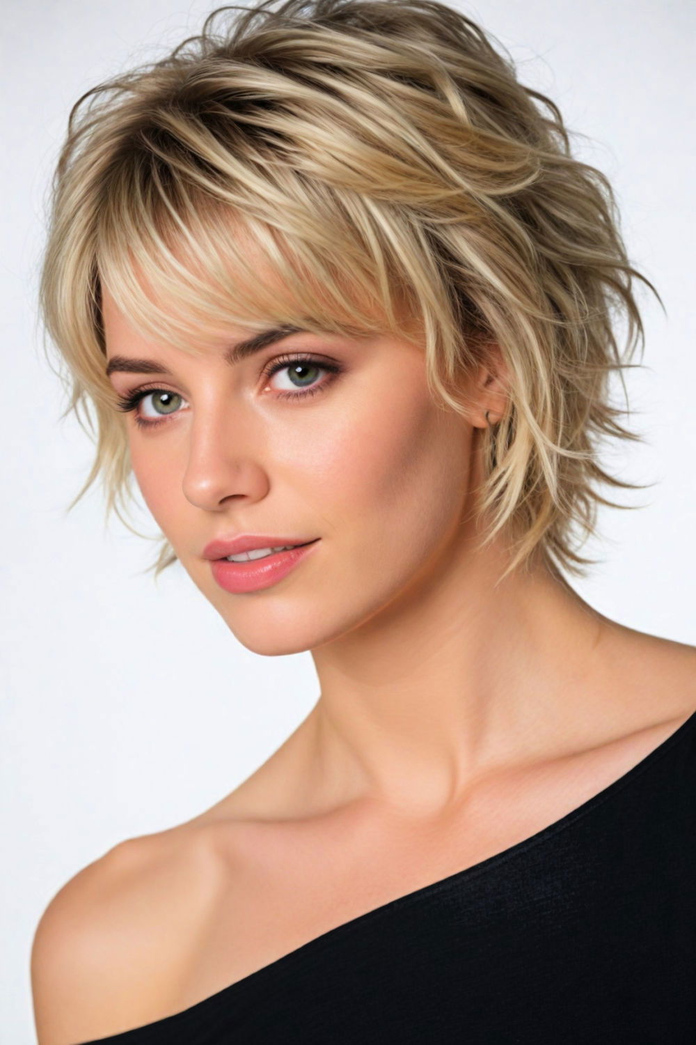 classic and contemporary feathered cut