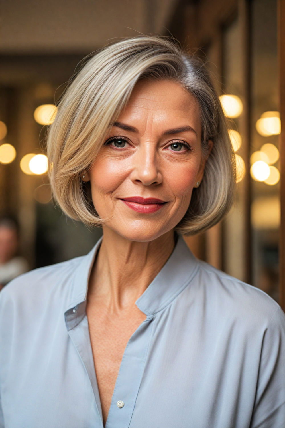 classic bob with side part hairstyle