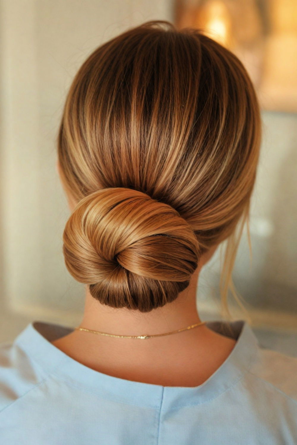 classic bun for a tidy no fuss look