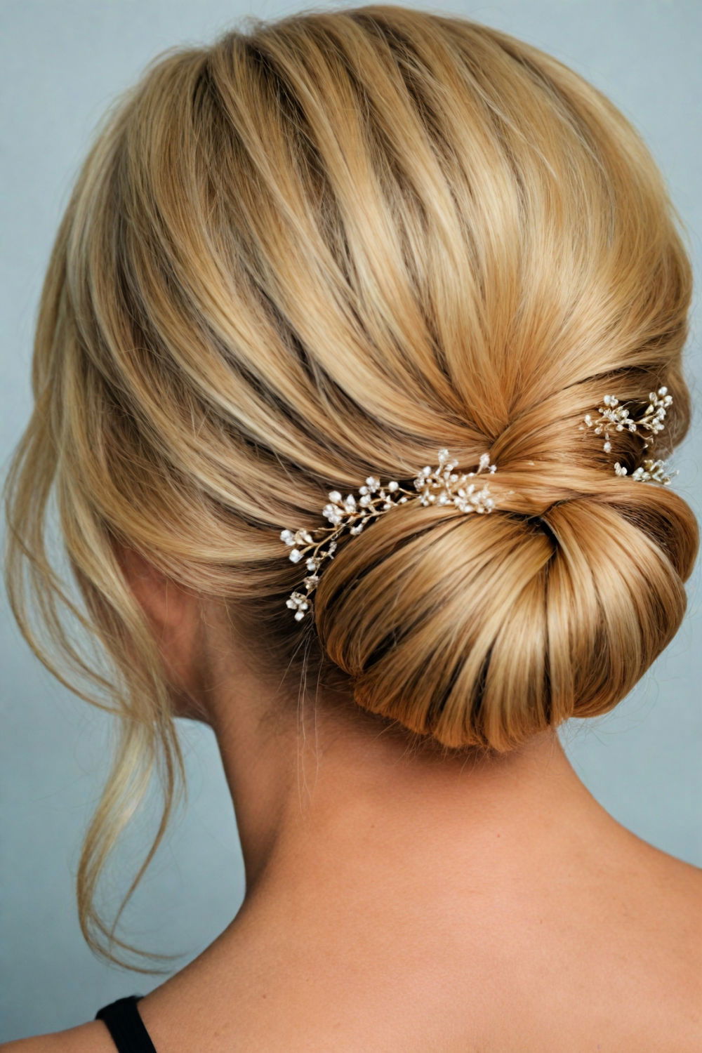 classic chignon hairstyle for thin hair